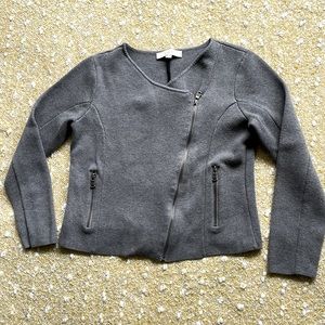 Loft gray knit moto jacket